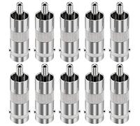 KUOQIY 10 Piezas Adaptador BNC Hembra a RCA Macho, Conector de Metal para Cámara CCTV, Acoplador Coaxial de Vídeo