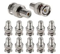 KUOQIY 10 Piezas Adaptadore de BNC Macho a RCA Hembra, Metal Conector de Macho BNC a Hembra RCA Phono para Cámara CCTV, Acoplador de BNC Coaxial Vídeo a RCA Phono