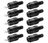 KUOQIY 10 Piezas Enchufe/Toma de Altavoz DIN de 2 Pines, Conectores de Cable de Altavoz HiFi de 2 Pines con Terminales de Tornillo y Protección contra Torceduras, con Destornillador, para Altavoces