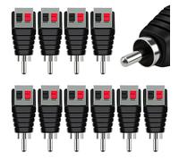 KUOQIY 10 Piezas RCA Macho a 2 Tornillos Terminal Strip Speaker Phono, RCA a Altavoz Adaptador de Cable Tipo de Prensa de Resorte para CCTV