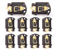 KUOQIY 10 Piezas SMD CR2032 Soporte de Bateria Pilas de Boton, Botón de Moneda Horizontal Titular de la Batería, 3V Portapilas para Pilas Botón, para SMT SMD CR2025 CR2016