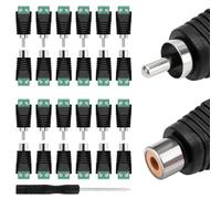 KUOQIY 12 Pares RCA Macho Hembra Conector Adaptador, RCA Macho Enchufe & Hembra Socket a AV Tornillo Terminal Bloque, Audio Video Conector Adaptador, para Sistema de Cámara de Seguridad CCTV