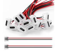 KUOQIY 12 Piezas 3A 2 Pines USB Tipo C Hembra, Conector USB-C de 2 Hilos Con Hebilla de Ranura a Presión, Montaje en Panel Con 100mm 24 AWG Cable, Transparente