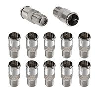 KUOQIY 12 Piezas Conector de Macho a Hembra Tipo F, F Hembra a F Macho F-Quick Adaptador para RG58 RG59 RG6 RG11, Adaptador de Conector F Macho a Hembra para TV, Antena, Cable Coaxial