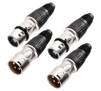 KUOQIY 2 Pares Conectores XLR de 3 Pines, Conectores de Cable Macho y Hembra XLR, Toma de Audio de Micrófono, para Cable de Señal DMX o Conector de Micrófono