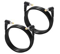 KUOQIY 2 Piezas 1m 18AWG 5.5x2.5 mm 24V 12V Prolongador Alimentacion DC, Cable de Extensión de Alimentación Ángulo Recto Macho a Ángulo Recto Macho, para Cámara de Seguridad CCTV, Negro