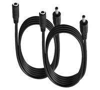 KUOQIY 2 Piezas 1m 22 AWG 3.5x1.35 mm 24V 12V DC Cable de Extensión de Alimentación, Cable Alargador Adaptador Enchufar Jack DC Macho a Hembra, para Tiras de Luz LED, Vigilancia de Cámara, Negro