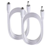 KUOQIY 2 Piezas 1m 22 AWG 3.5x1.35 mm 24V 12V DC Cable de Extensión de Alimentación, Cable Alargador Adaptador Enchufar Jack DC Macho a Hembra, para Tiras de Luz LED, Vigilancia de Cámara, Blanco