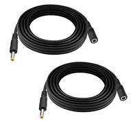 KUOQIY 2 Piezas 2m 22 AWG 4.0x1.7 mm 24V 12V DC Cable de Extensión de Alimentación, Cable Alargador Adaptador Enchufar Jack DC Macho a Hembra, para Tiras de Luz LED, VRouters, Negro