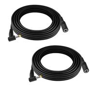 KUOQIY 2 Piezas 2m 22 AWG 4.0x1.7 mm 24V 12V DC Cable de Extensión de Alimentación, Cable Alargador Adaptador Enchufar Jack DC Ángulo recto Macho a Hembra, para Tiras de Luz LED, VRouters, Negro