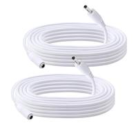 KUOQIY 2 Piezas 3m 22 AWG 3.5x1.35 mm 24V 12V DC Cable de Extensión de Alimentación, Cable Alargador Adaptador Enchufar Jack DC Macho a Hembra, para Tiras de Luz LED, Vigilancia de Cámara, Blanco