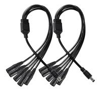 KUOQIY 2 Piezas 5.5x2.1 mm 5-24 V 1 Macho a 5 Hembra Cable Divisor de Alimentación de DC, Splitter Cable de Alimentación de DC de 5 Vías, Cable Divisor de Cámara, para Cámara CCTV, Tira LED