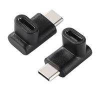 KUOQIY 2 Piezas Adaptador Tipo C Vertical en Angulo hacia Arriba y hacia Abajo, Adaptador de Ángulo USB C, Conector de Ángulo USB C Tipo 3.1 Macho a Hembra, para Dispositivos USB-C