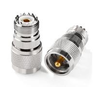 KUOQIY 2 Piezas PL259 a SO239 Conector, UHF Macho a UHF Hembra Conector RF Coaxial Adaptador, para Radio CB, Radio Aficionado, Antena