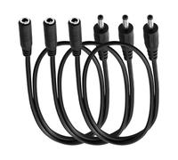 KUOQIY 3 Piezas 0.5m 22 AWG 3.5x1.35 mm 24V 12V DC Cable de Extensión de Alimentación, Cable Alargador Adaptador Enchufar Jack DC Macho a Hembra, para Tiras de Luz LED, Vigilancia de Cámara, Negro
