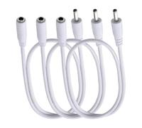 KUOQIY 3 Piezas 0.5m 22 AWG 3.5x1.35 mm 24V 12V DC Cable de Extensión de Alimentación, Cable Alargador Adaptador Enchufar Jack DC Macho a Hembra, para Tiras de Luz LED, Vigilancia de Cámara, Blanco