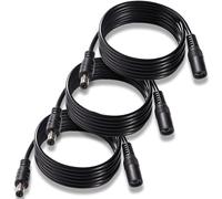 KUOQIY 3 Piezas 1.5m 5.5x2.1 mm 24V 12V Prolongador Alimentacion DC, Cable de Extensión de Alimentación Macho Hembra 22AWG, para Cámara de Seguridad CCTV, Negro