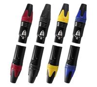 KUOQIY 4 Pares Conectores XLR de 3 Pines, Conectores de Cable Macho y Hembra XLR 3 Pine, Toma de Audio de Micrófono, para Cable de Señal DMX o Conector de Micrófono, Multicolor