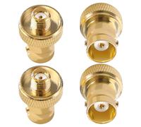 KUOQIY 4 Piezas Adaptador BNC Hembra a SMA Hembra, Conectores Coaxiales SMA a BNC, para Radios de Dos Vías, Dispositivos LAN Inalámbricos, Cables Coaxiales, Chapado en Oro