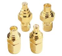 KUOQIY 4 Piezas Adaptador SMA a MCX Kit, SMA a MCX Conector, para Antena 4G LTE WiFi Antena Radio de Coche Sistema GPS