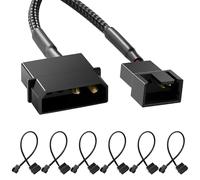 KUOQIY 6 Piezas Cable Adaptador de Molex a Ventiladores, Cable Adaptador de Alimentación para Ventilador de Refrigeración de 4 Pines Molex a 3 Pines / 4 Pines PMW 12 V