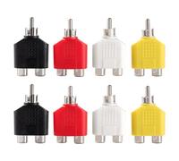 KUOQIY 8 Piezas Adaptador Divisor RCA, RCA 1 Macho a 2 Hembra Y Splitter AV Audio Adaptador, para Subwoofer, Amplificador, TV, Audio Digital, Chapado en Níquel - Multicolor