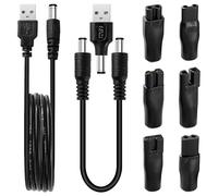 KUOQIY 9 Piezas Kit de Cargador de Afeitadora, Adaptador de Corriente USB para Afeitadora, Cable de Alimentación Afeitadora USB de 5 V, para Peluqueros Eléctricos, Afeitadoras