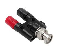 KUOQIY Enchufe Macho BNC a 2 x 4mm Doble Banana Hembra Adaptador Poste de Encuadernación Acoplador, RF Coaxial Splitter Conector Jack, Adaptador BNC Banana para Osciloscopio