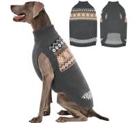 Kuoser Jersey para perros grandes, suéter para perro, gris 3XL | Jersey de punto cálido para perros hecho de material suave, cómodo y ajustado. Bonito diseño, ideal para invierno
