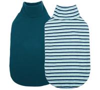 Kuoser Paquete de 2 chalecos para perro XL, suéter de forro polar para perros grandes, ropa cómoda y cálida, rayas azul marino y azul marino