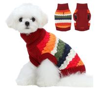 Kuoser Suéter para perro, suéter de punto para mascotas, chaleco cálido de invierno para perros pequeños y medianos, suéter de punto de cuello alto para cachorros, suéter de Navidad