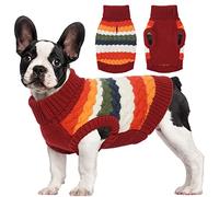 Kuoser Suéteres para perros, suéter cálido para perros ropa para mascotas, suéter de punto para mascotas, chaleco cálido de invierno para perros pequeños y medianos, suéter de punto de cuello alto