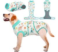 Kuoser Traje de recreación para perros y gatos después de la cirugía, camisa profesional de recuperación para mascotas, vendajes para heridas abdominales, perros Onesies, Animal verde.