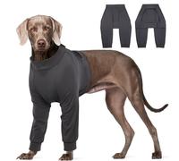 Kuoser Traje de Recuperación de Cirugía para Perros, Patas Delanteras, Soporte de Pierna, Protector de Heridas, Azul, Gris, Talla L