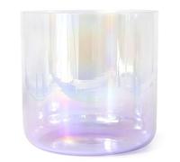KUOYTT Cuenco de Canto de luz cósmica Natural de 7 Pulgadas, Cuenco de Sonido de Cristal de Cuarzo Transparente de alquimia de 432 Hz, para curación con Sonido y meditación, oración, redu