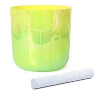 KUOYTT Cuenco de Cristal de alquimia para meditación de Yoga y sanación con Sonido, Cuenco de Sonido de Chakras de Cuarzo Coloreado con percutor de acrílico y Junta tórica Gratis, degrada