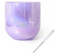 KUOYTT Cuenco de Sonido de alquimia púrpura de 432 Hz, Cuenco de Cristal para meditación de Yoga y sanación con Sonido, Cuenco de Chakra de Cuarzo con percutor de acrílico y Junta tórica