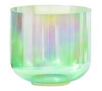 KUOYTT Cuenco de Sonido de alquimia Verde Transparente de 432 Hz, Cuenco de Canto de Cristal de luz cósmica para Yoga, Cuenco de Chakra de Cuarzo con percutor de acrílico y Junta tórica g