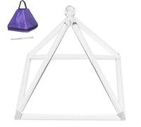 KUOYTT Meditación de sanación Sonora con Estuche de Transporte Exquisito y percutor de acrílico, pirámide Musical de Cristal de Cuarzo, Instrumento Musical curativo (12 Pulgadas)