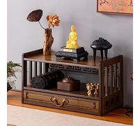 KUOYTT Mesa de Altar de 3 Niveles para Uso Espiritual, Mesa de puja con cajón, Mesa de meditación con Almacenamiento, Altar de Santuario Utilizado para oraciones, adivinación, adoración,