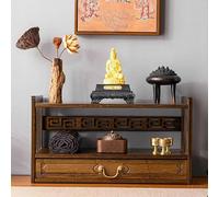 KUOYTT Mesa de Centro Oriental, Mesa de Altar para puja Espiritual, Mesa con cajón de Almacenamiento para Sala de Estar, Mesa de Centro de Estilo Oriental