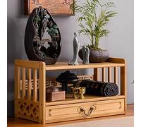 KUOYTT Mesa de meditación con Almacenamiento, Mesa de Altar pequeña de 3 Niveles para espiritualidad, Mesa de puja con cajón, oraciones, adivinación, adoración, Espacio espi