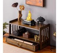 KUOYTT Mesa de meditación de Altar con cajón, Mesa de puja para oraciones, adivinación y adoración, Mesa de té Budista Relajante, Estante de Almacenamiento de Escritorio para exhibir fras