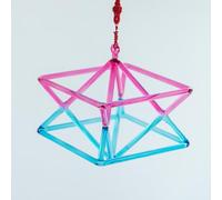 KUOYTT Pirámide Musical de Dos Colores de Cristal Merkaba, Cuenco Tibetano, Regalo para meditación de Yoga y sanación con Sonido, con percutor y Cuerda de acrílico Gratis (9 Pulgadas)