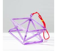 KUOYTT Pirámide Musical Morada de Cristal Merkaba, Cuenco Tibetano, Regalo para meditación de Yoga y sanación con Sonido, con percutor y Cuerda de acrílico Gratis (9 Pulgadas)