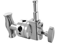 KUPO Grip Head C/W Baby Spigot 2 1/2 pulgadas con pin fijo para bebé (espiga de bebé de 16 mm) - Montura de iluminación de acero inoxidable plateado - Montaje en trípode