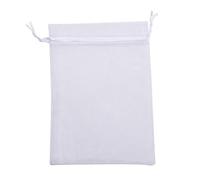 Kupoo Bolsitas de organza con cierre de cordón, pack de 50 unidades, ideales para regalos, fiestas o bodas, 12 x 18 cm b-bag-KU0D1, 8X12, Blanco, 1