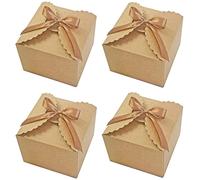 KUPOO Cajas de regalo marrones, 20 cajas de regalo pequeñas de papel kraft de alta calidad con tapa para regalo, caja de cupcakes, caja de propuesta de dama de honor, caja de regalo para cumpleaños,