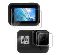 Kuptone Protector de Pantalla para GoPro Hero 8 Black, Protector de Pantalla de Vidrio Templado Ultra Claro Accesorio Protector de Lente para GoPro Hero 8
