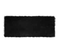 KUPTYERFG Alfombra de pelo sintético negro, 80 x 200 cm, pelo largo | Alfombra mullida para dormitorio y sala de estar: calor perceptible bajo tus pies gracias a su densidad de 890 g/m². Lavar a